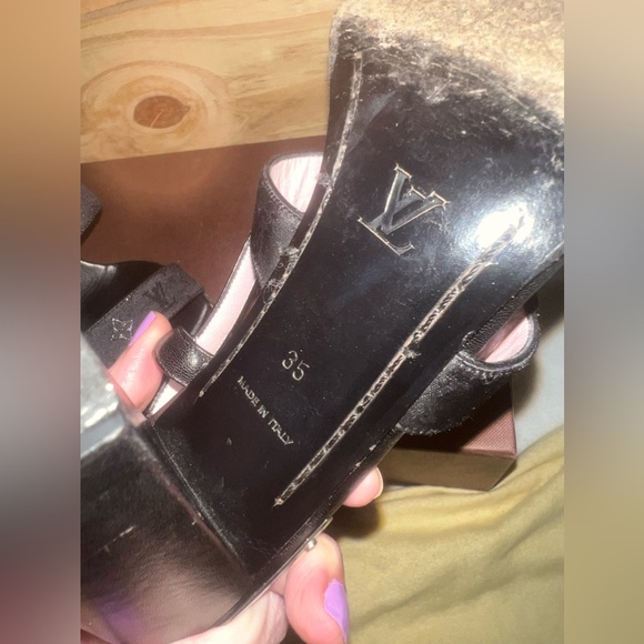 Louis Vuitton Monogram Satin Sandal Heels w/COA - Picture 5 of 11